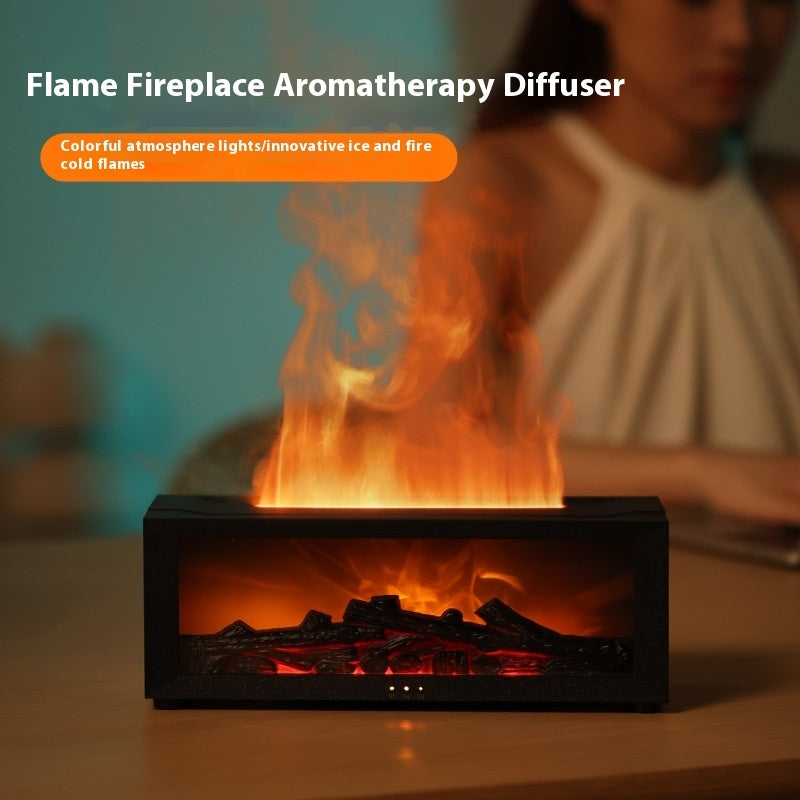 3D Flame Aromatherapy Diffuser - Essential Oil Humidifier with LED Light & Remote Control