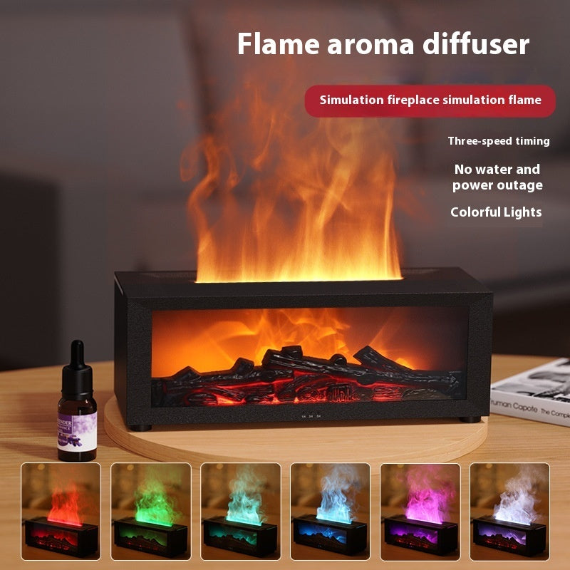 3D Flame Aromatherapy Diffuser - Essential Oil Humidifier with LED Light & Remote Control
