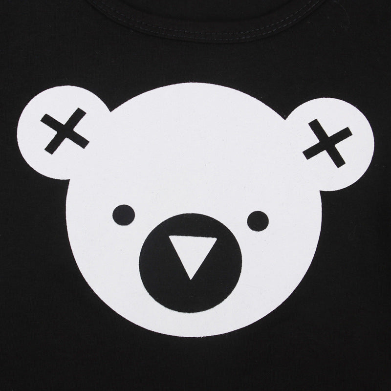 Kids Two-Piece Outfit Set - Koala Top & Striped Pants