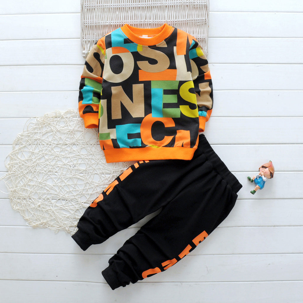 Kids Cartoon Sweater Set - Two-Piece Spring Outfit