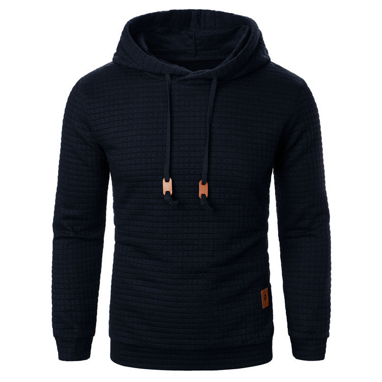 Men's Jacquard Hooded Sweater - Warm Sports Hoodie