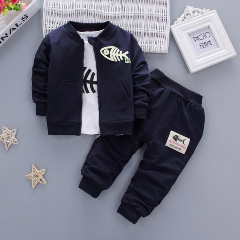 Boys Three-Piece Outfit Set - Casual Wear