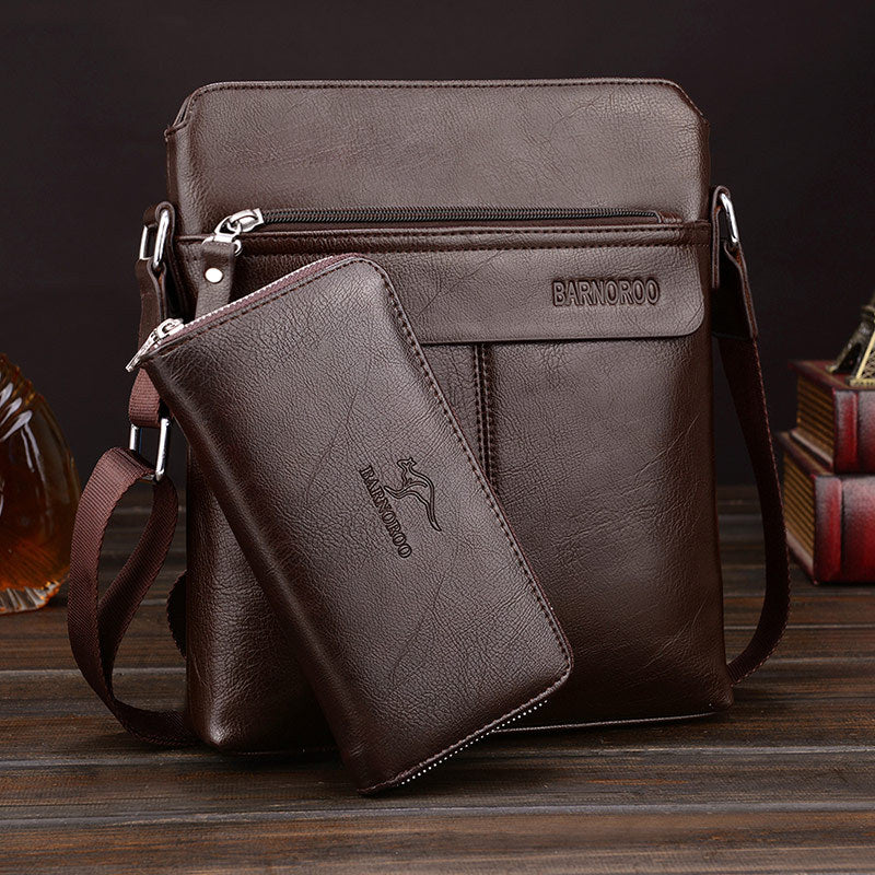 Premium Kangaroo Leather Men's Shoulder Bag - Business Casual Messenger Bag