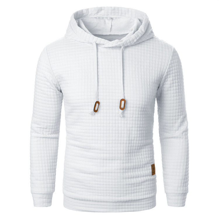 Men's Jacquard Hooded Sweater - Warm Sports Hoodie