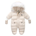 Baby Winter Jumpsuit with Gloves - Hooded Snowsuit