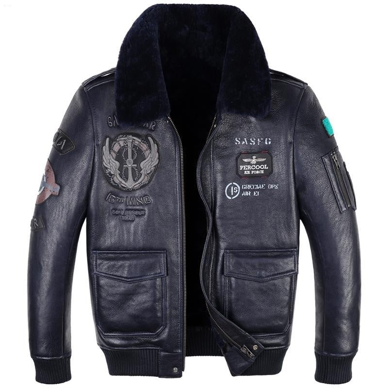 Leather Jacket Flight Suit For Men