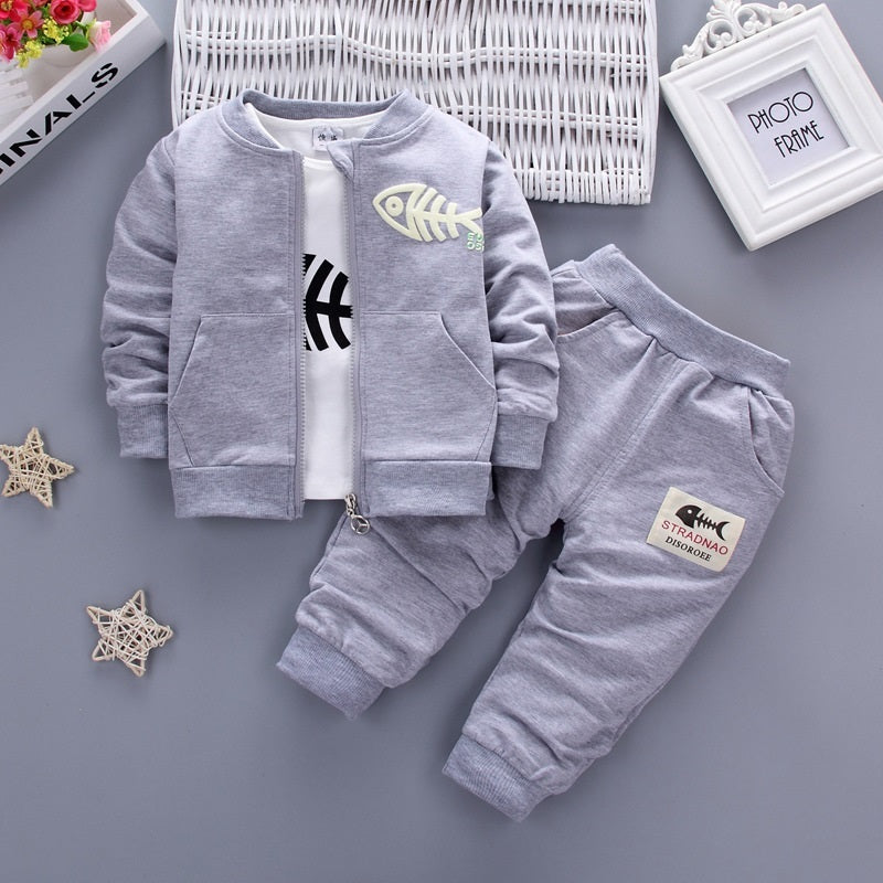 Boys Three-Piece Outfit Set - Casual Wear