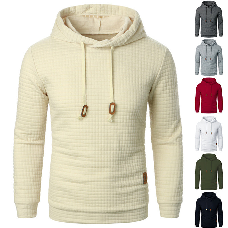 Men's Jacquard Hooded Sweater - Warm Sports Hoodie