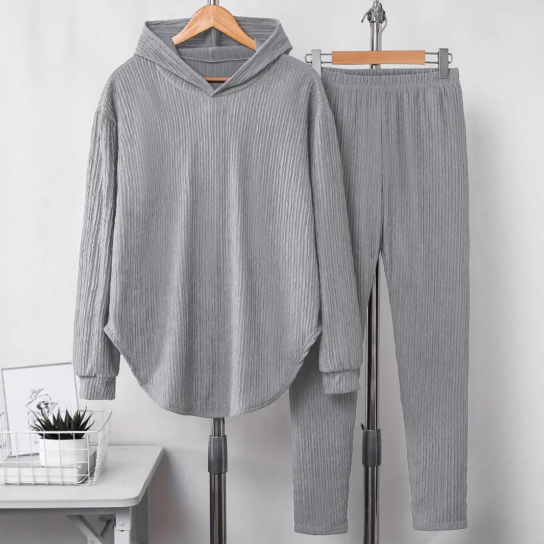 Women's Hooded Sweatshirt & Pants Set - Casual Two-Piece Loungewear