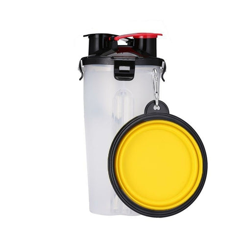 Portable 2-in-1 Dog Water Bottle with Foldable Bowl - Travel Pet Drinking Bottle