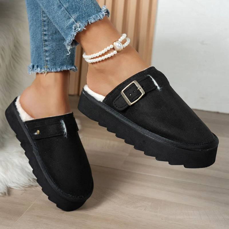 Women's Winter Plush Lined Slippers - Warm Noise-Reducing Indoor Footwear
