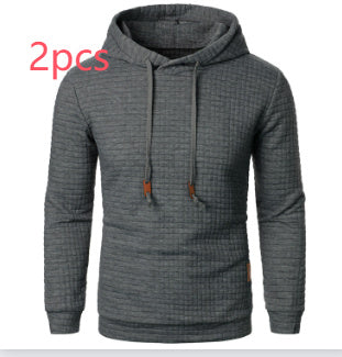 Men's Jacquard Hooded Sweater - Warm Sports Hoodie