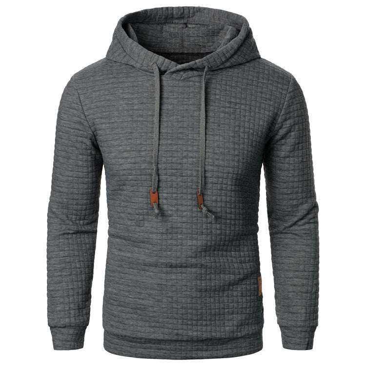 Men's Jacquard Hooded Sweater - Warm Sports Hoodie