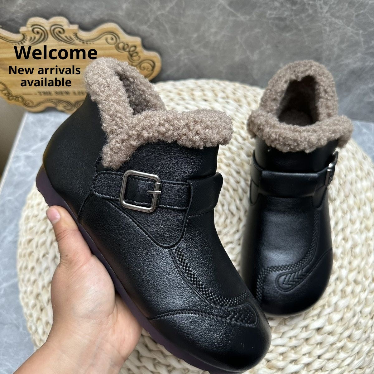 Women's Soft Leather Ankle Boots - Winter Platform Comfort