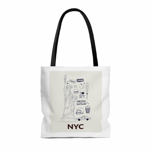 Symbols of NYC Everyday Tote Bag - Medium Canvas Shoulder Bag