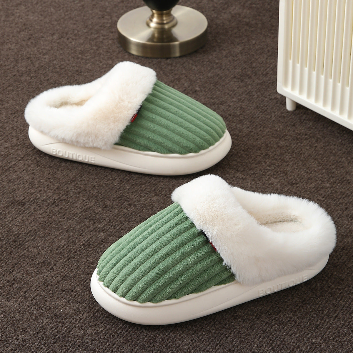 Plush Coral Fleece Slippers - Thickened Winter House Slippers