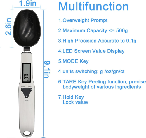 Digital Measuring Spoon Scale - Electronic Kitchen Food Scale 500g