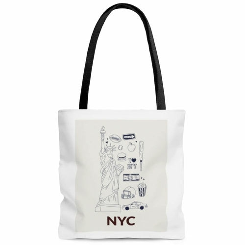 Symbols of NYC Everyday Tote Bag - Medium Canvas Shoulder Bag
