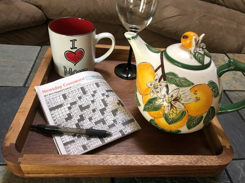 Acacia Wood Rectangular Serving Tray 14" x 18" - Handcrafted Wooden Platter