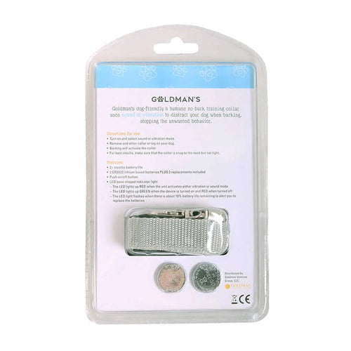 Goldman's No-Bark Dog Training Collar - Humane Sound & Vibration (Large)