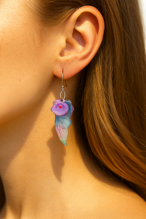 Fairy Butterfly Wings Earrings - Pale Turquoise Resin Jewelry