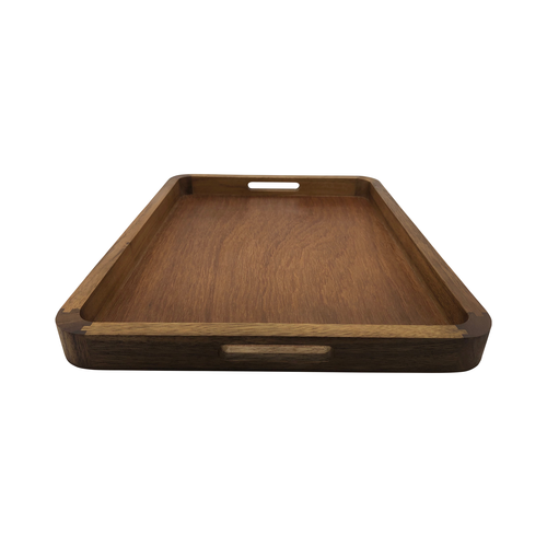 Acacia Wood Rectangular Serving Tray 14" x 18" - Handcrafted Wooden Platter