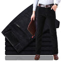 Men's Corduroy Trousers - Slim Fit Straight Leg Casual Pants