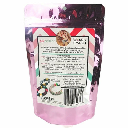 DIY Bracelet Making Kit - Funfetti Edition | 3 Holographic Sequin Bracelets