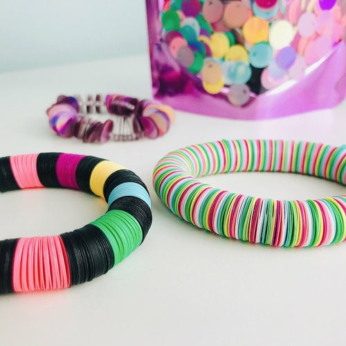 DIY Bracelet Making Kit - Funfetti Edition | 3 Holographic Sequin Bracelets