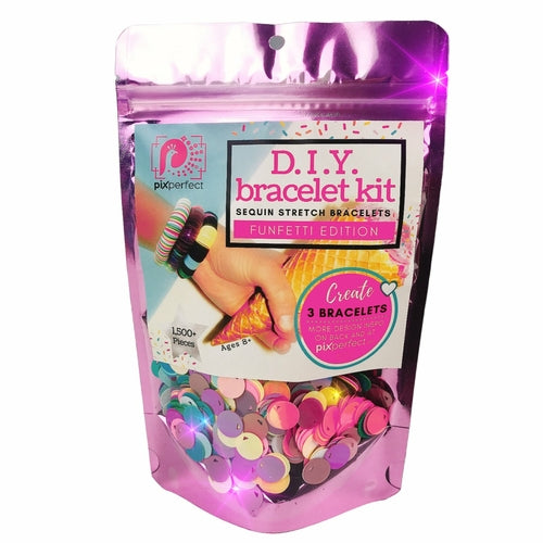 DIY Bracelet Making Kit - Funfetti Edition | 3 Holographic Sequin Bracelets