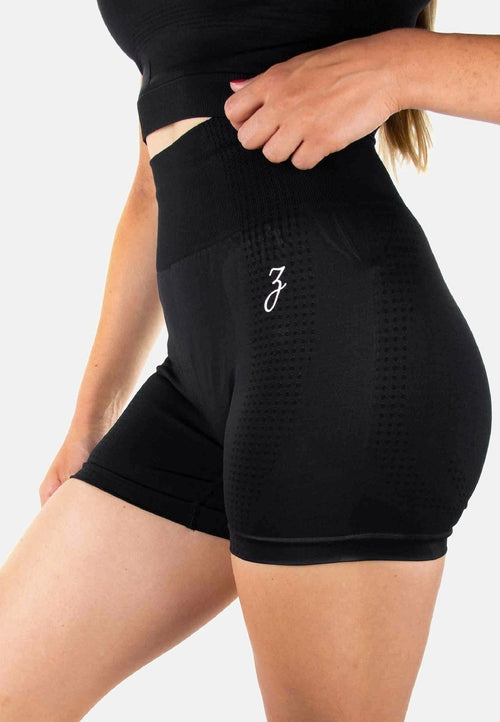 Women's Dynamic Black Athletic Shorts - Performance Training Shorts